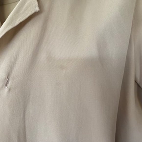 L'AGENCE Rita Drape-Front Faux-Wrap Silk Blouse NUDE - Picture 13 of 13